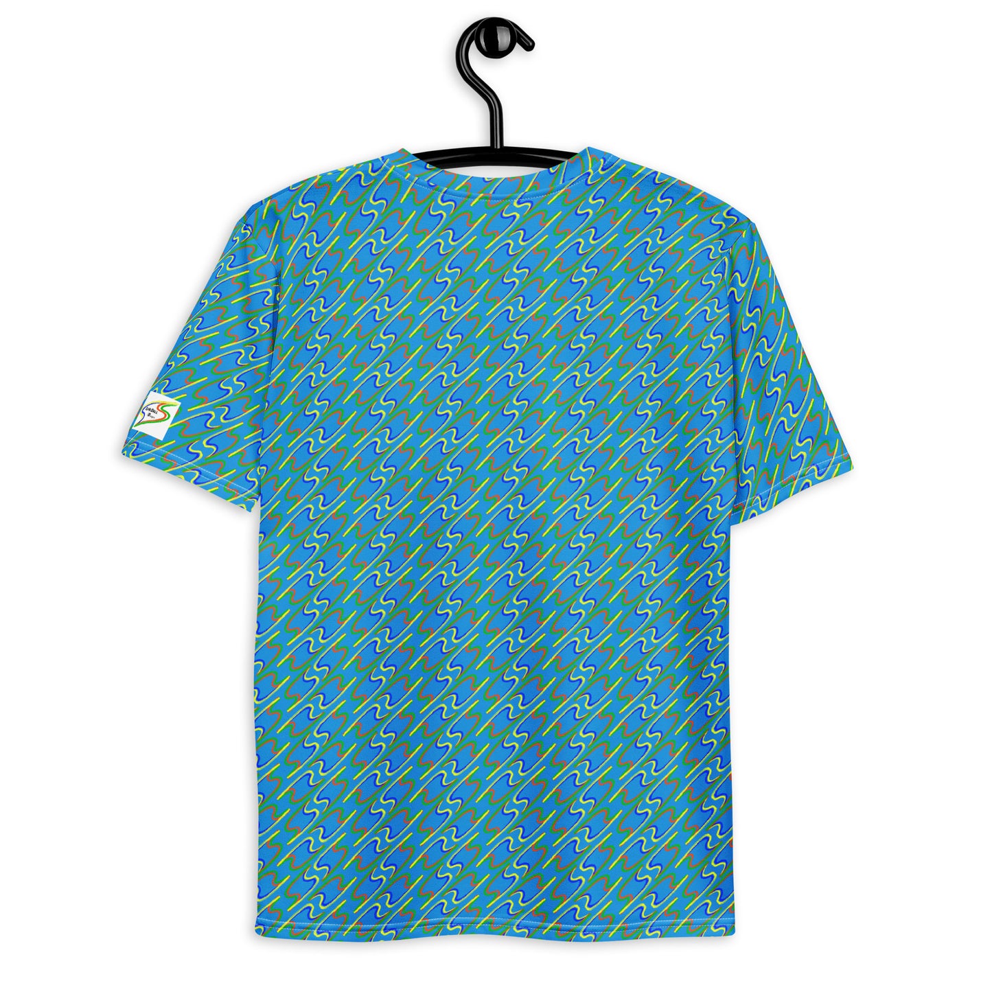 Twin flash net blue men's t-shirt