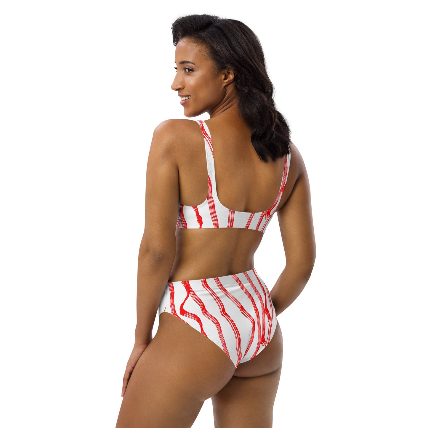 Bikini ecosostenibile a vita alta - RED SCRETCH