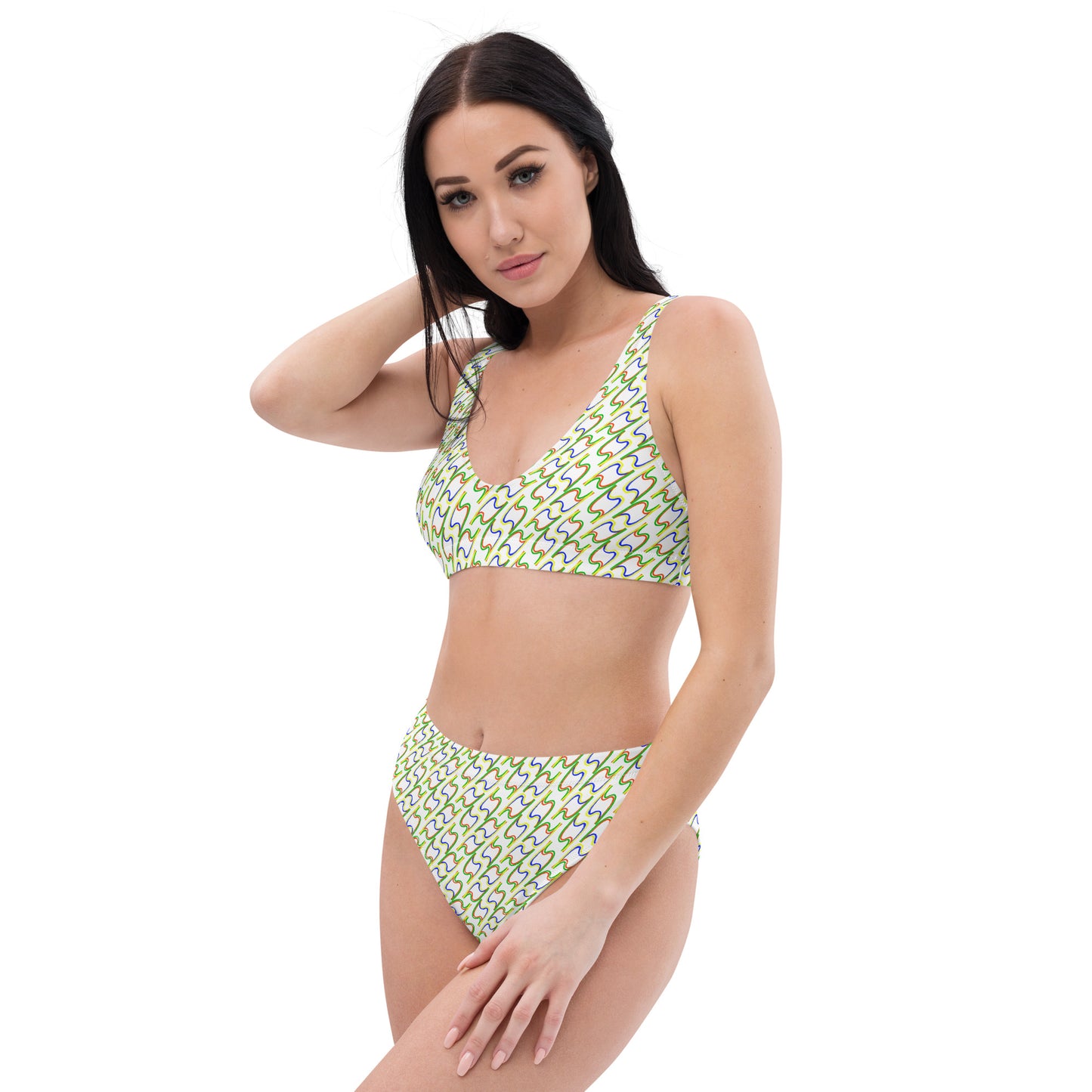 Bikini ecosostenibile a vita alta TWIN FLASH NET W