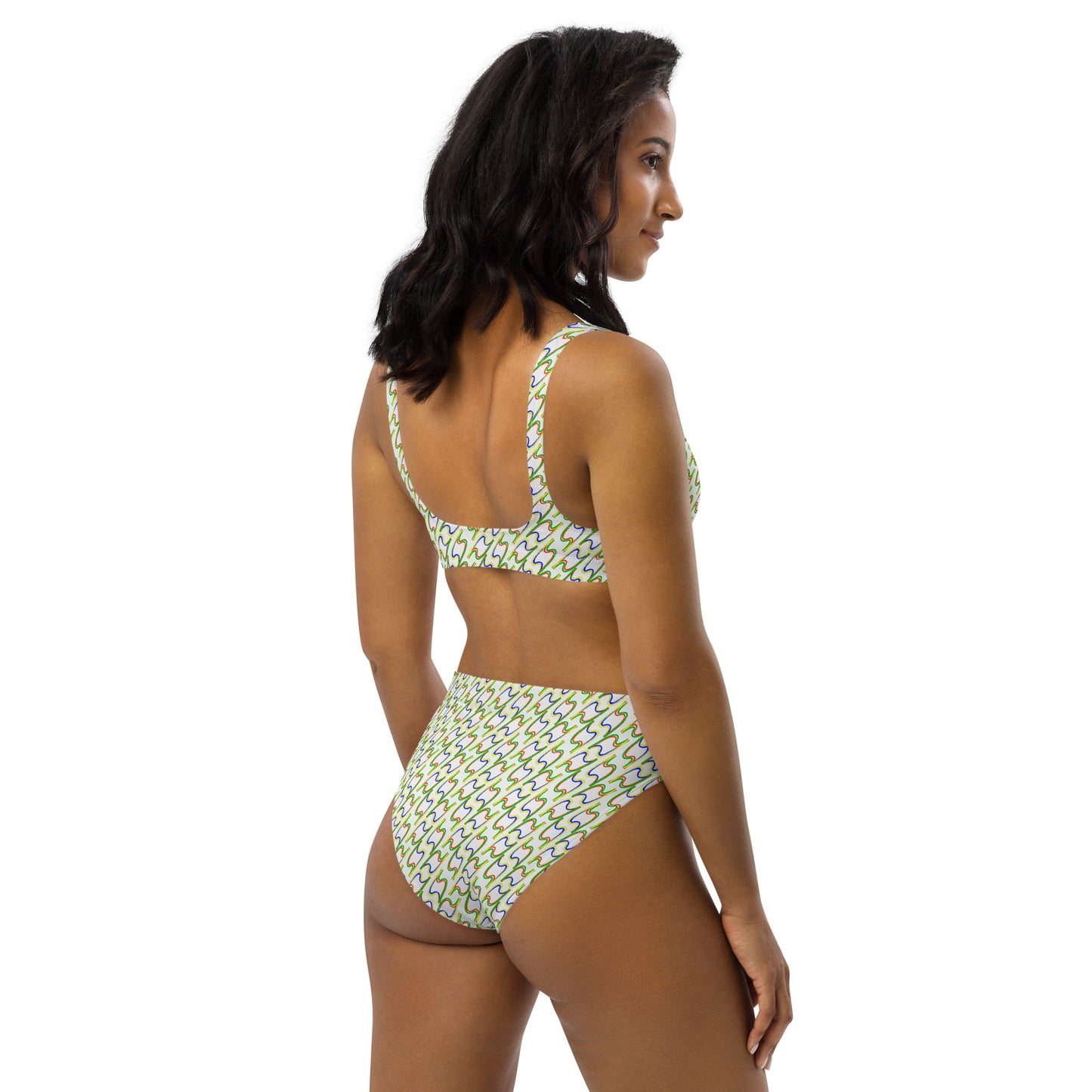 Bikini ecosostenibile a vita alta TWIN FLASH NET W