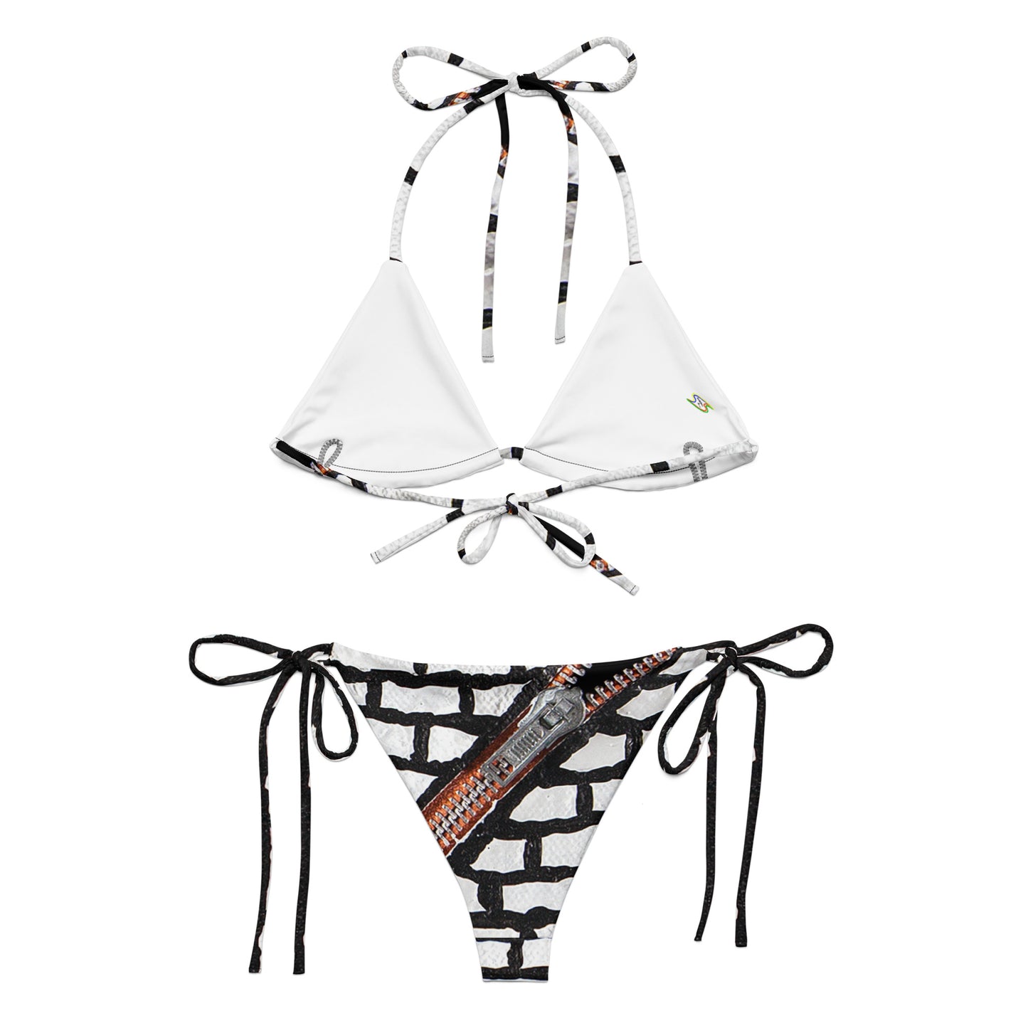 Bikini in tessuto riciclato con lacci - FLY WALL