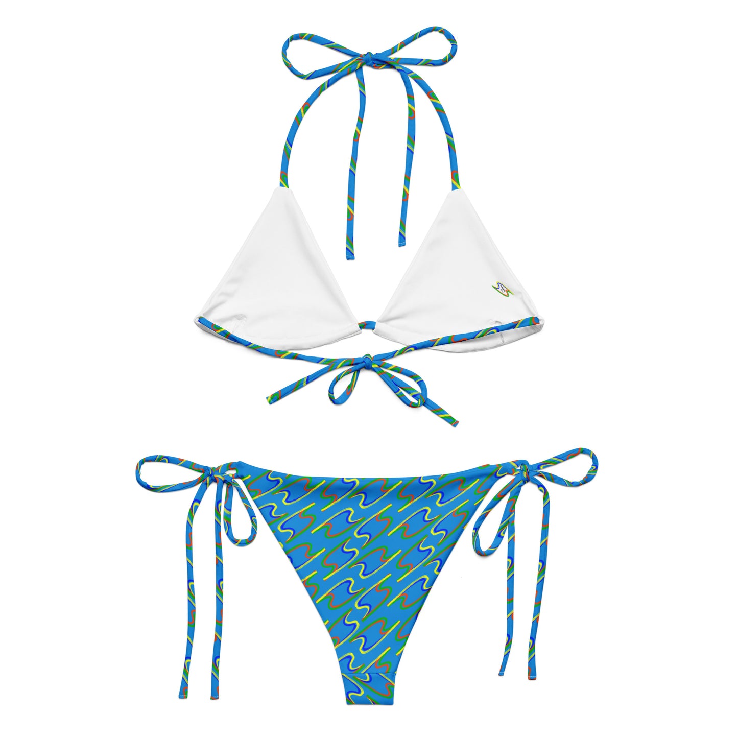 Bikini in tessuto riciclato con lacci TWIN FLASH LB