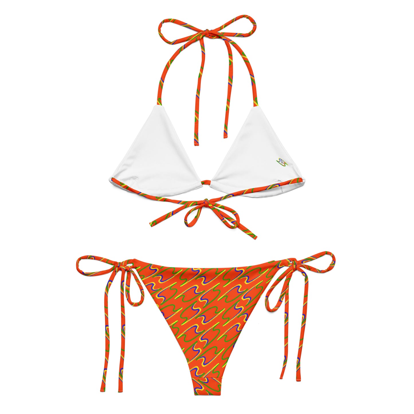 Bikini in tessuto riciclato con lacci TWIN FLASH NET AR