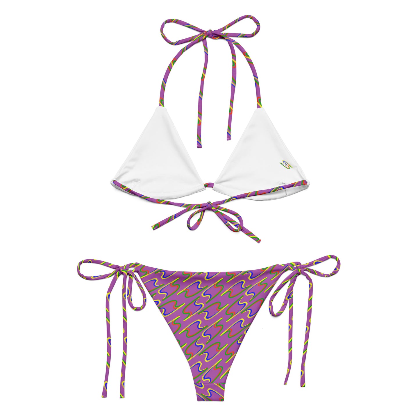 Bikini in tessuto riciclato con lacci TWIN FLASH NET VI