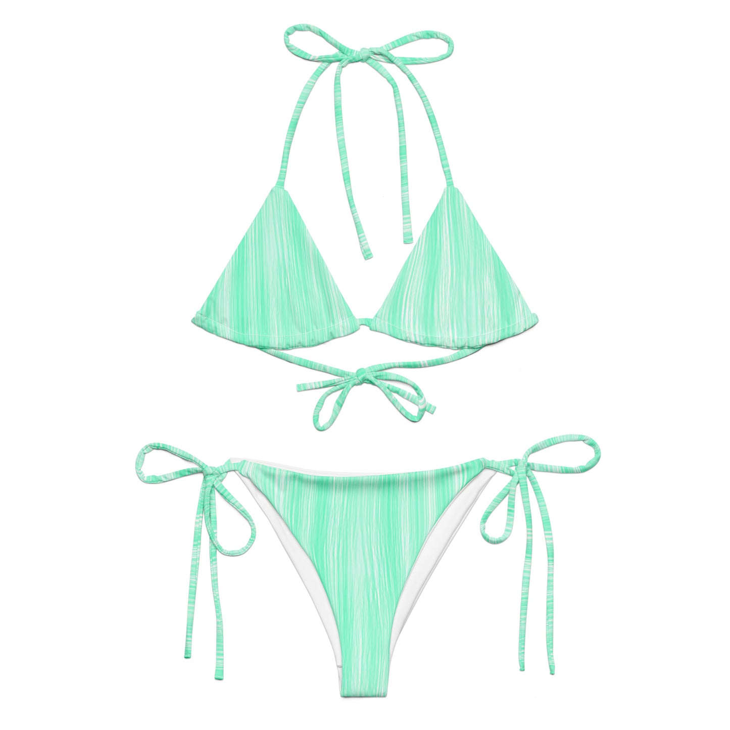 Bikini in recycled fabric with laces-Green Water