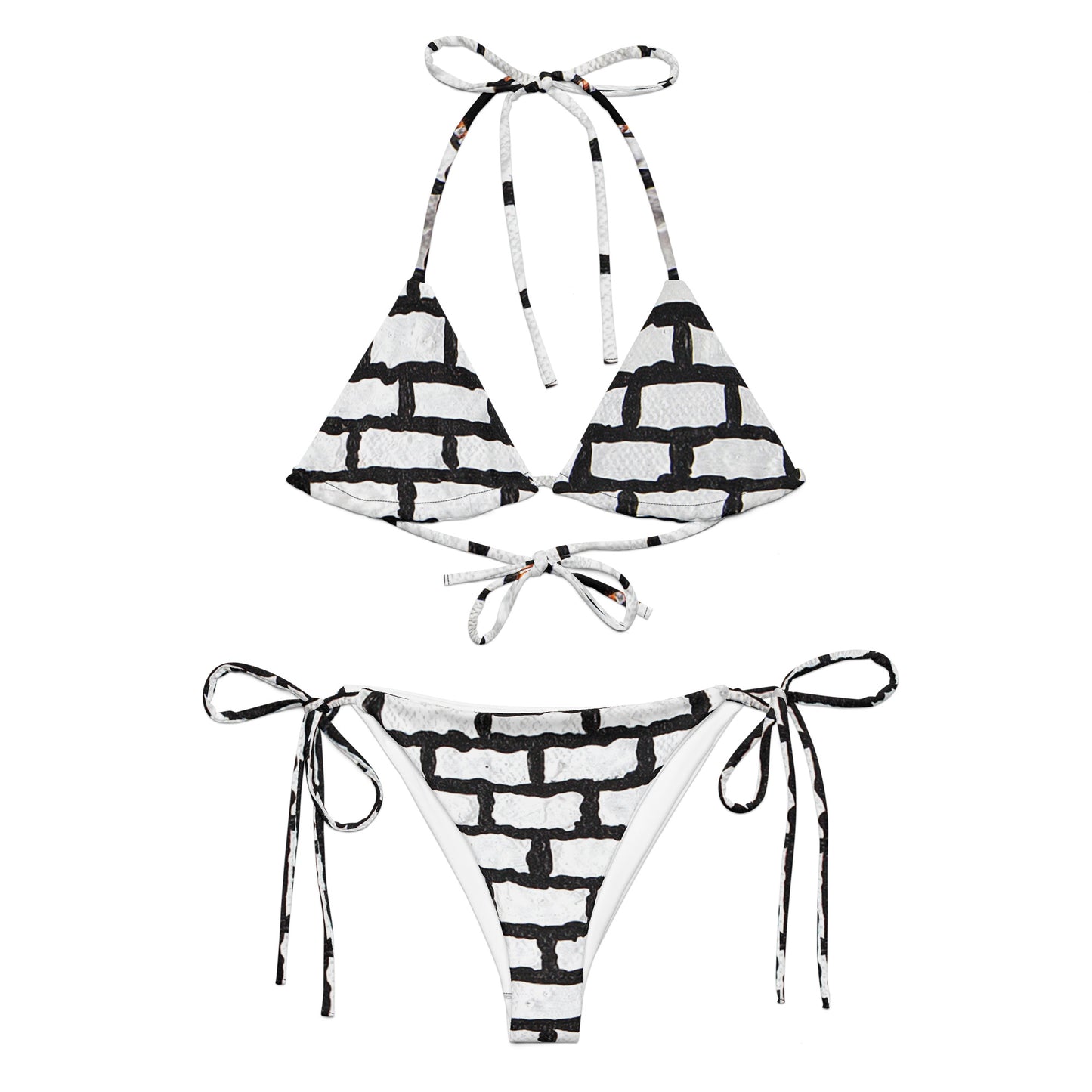 Bikini in recycled fabric with laces - Fly Wall