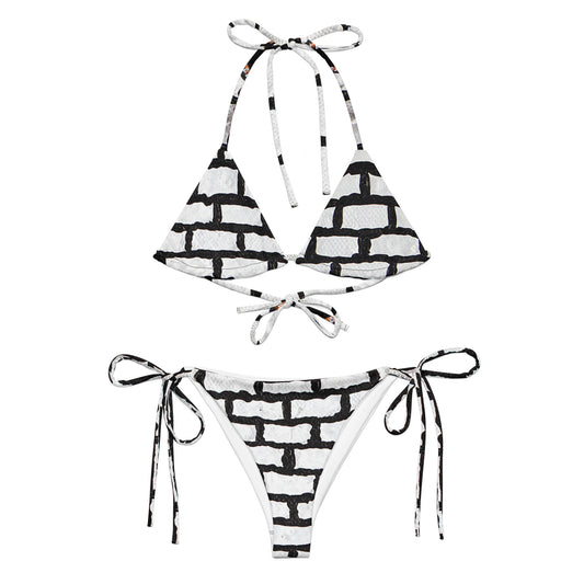 Bikini aus recyceltem Stoff mit Schnürsenkeln – Fly Wall