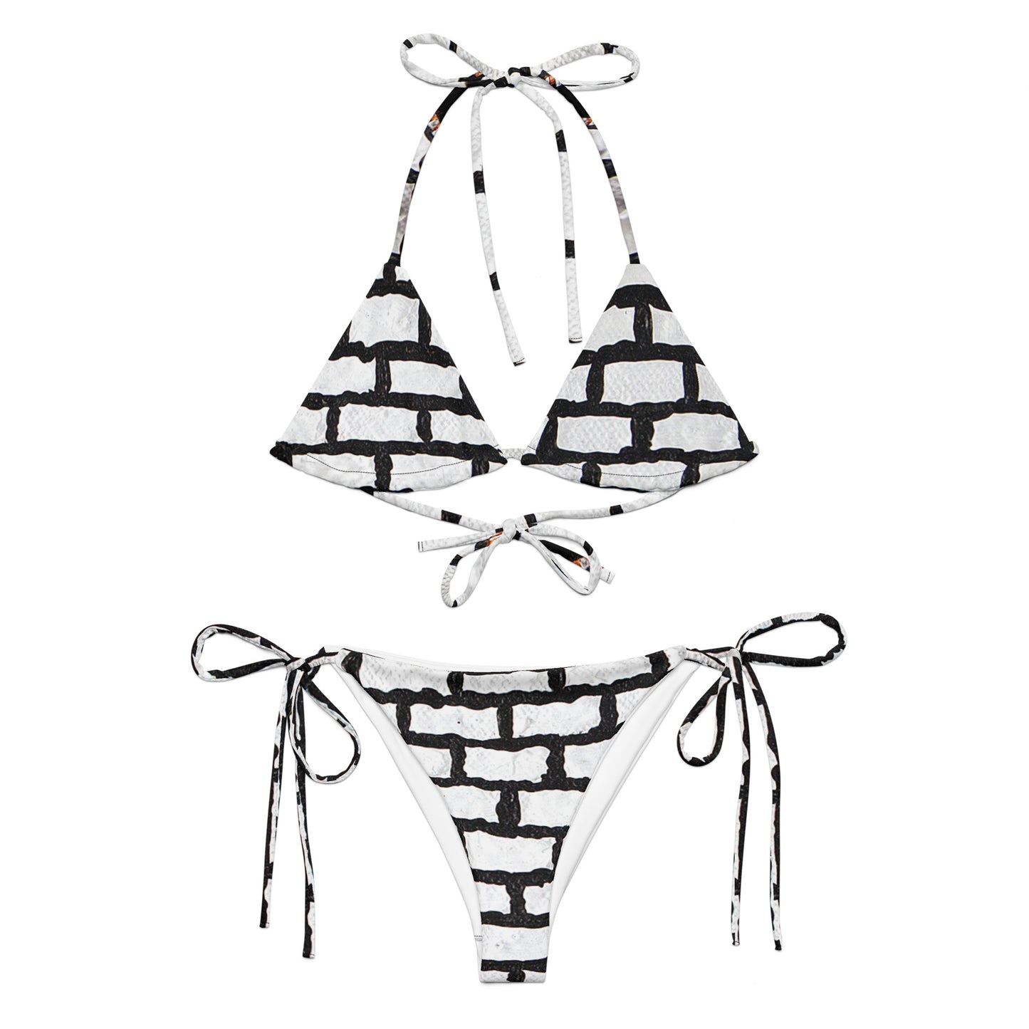 Bikini in tessuto riciclato con lacci - FLY WALL