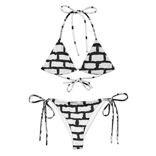 Bikini in tessuto riciclato con lacci - FLY WALL