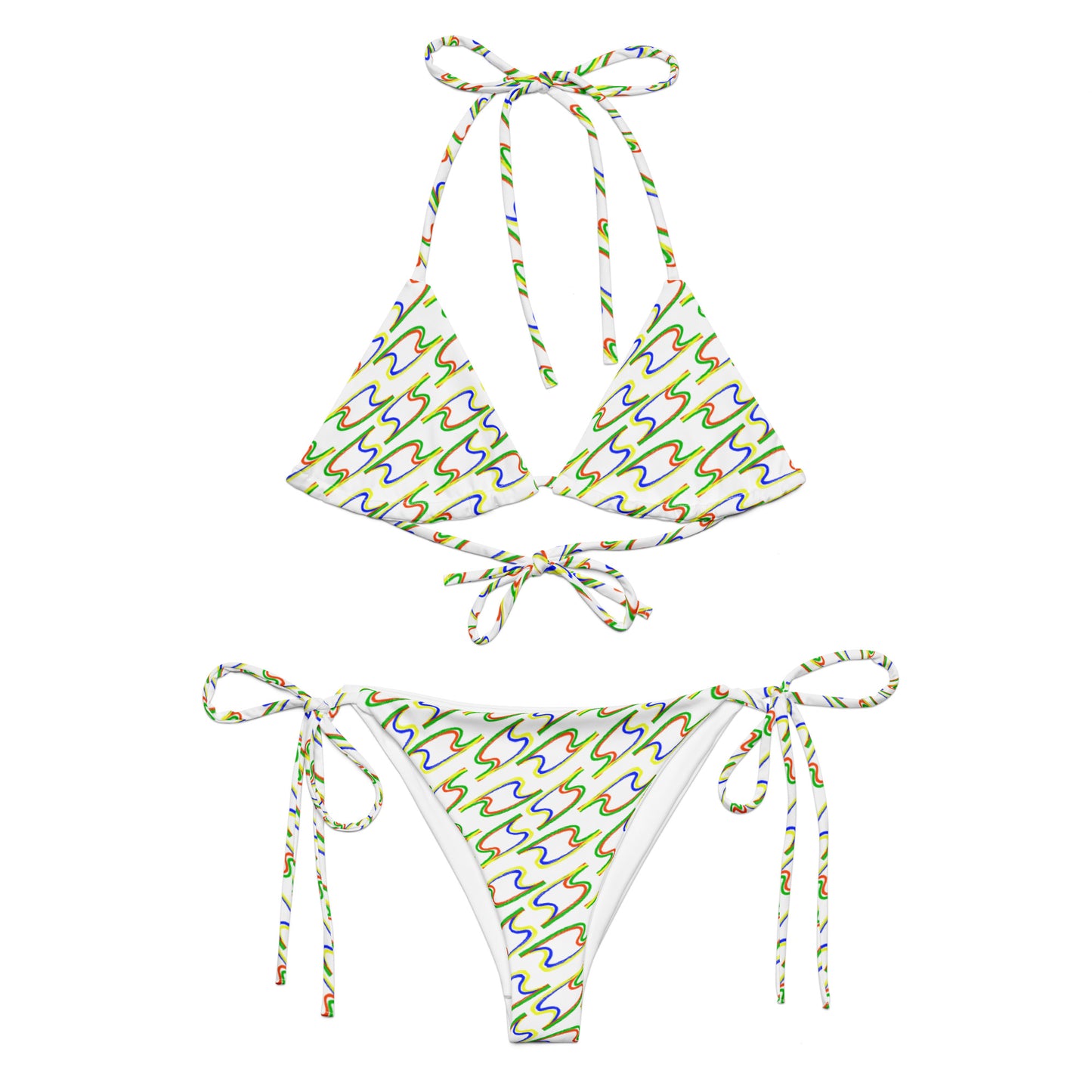 Bikini in tessuto riciclato con lacci TWIN FLASH NET W