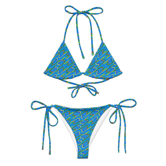 Bikini in tessuto riciclato con lacci TWIN FLASH LB