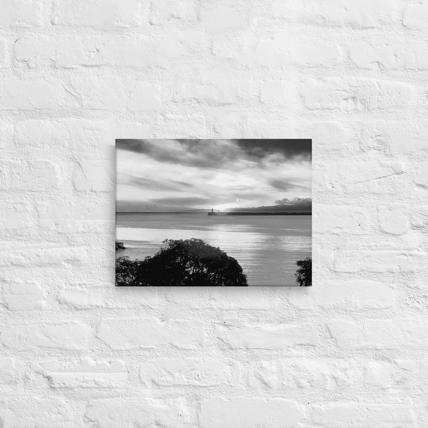 Thin canvas, Seaview Landscape B/w