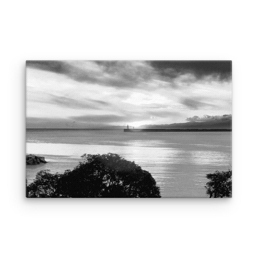 Thin canvas, Seaview Landscape B/w