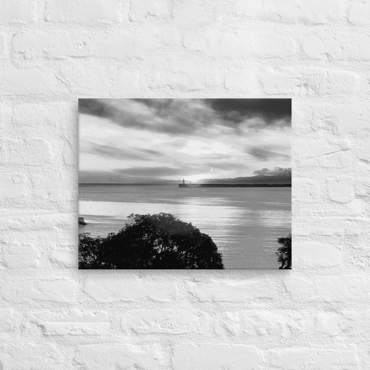 Thin canvas, Seaview Landscape B/w