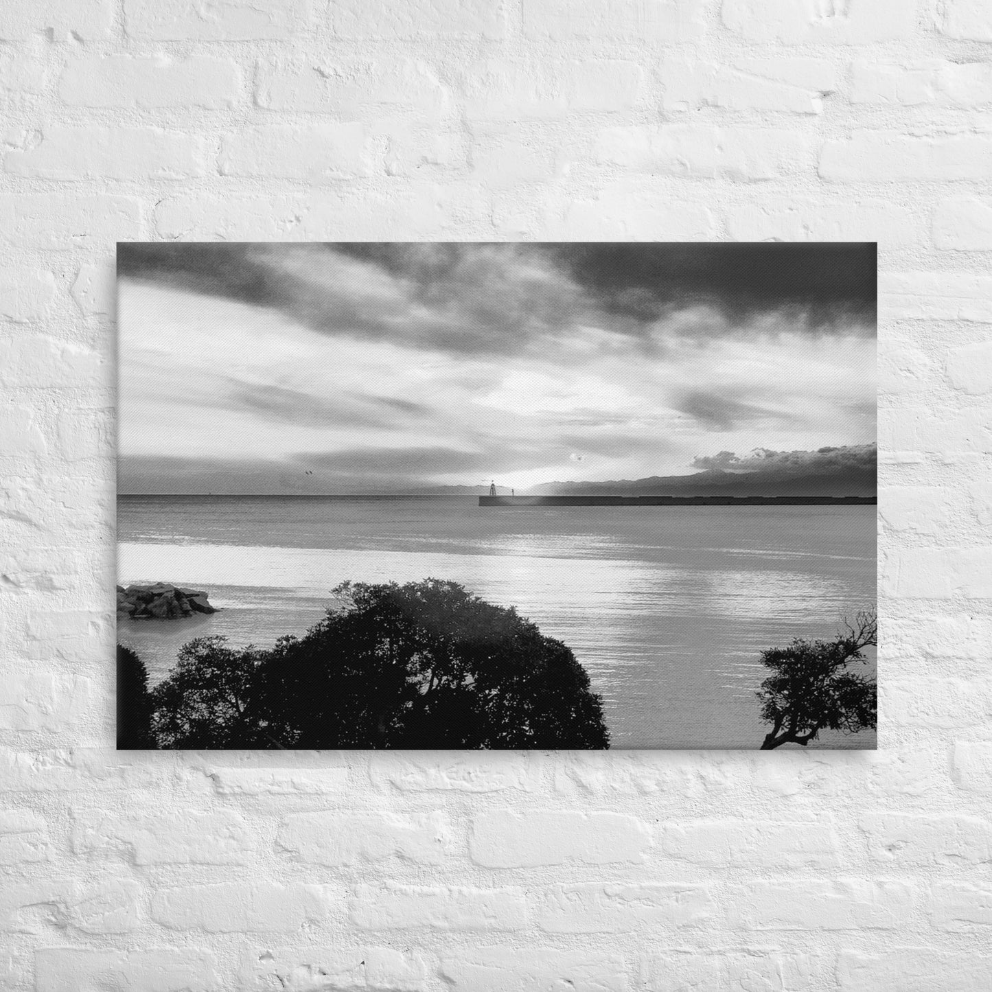 Thin canvas, Seaview Landscape B/w