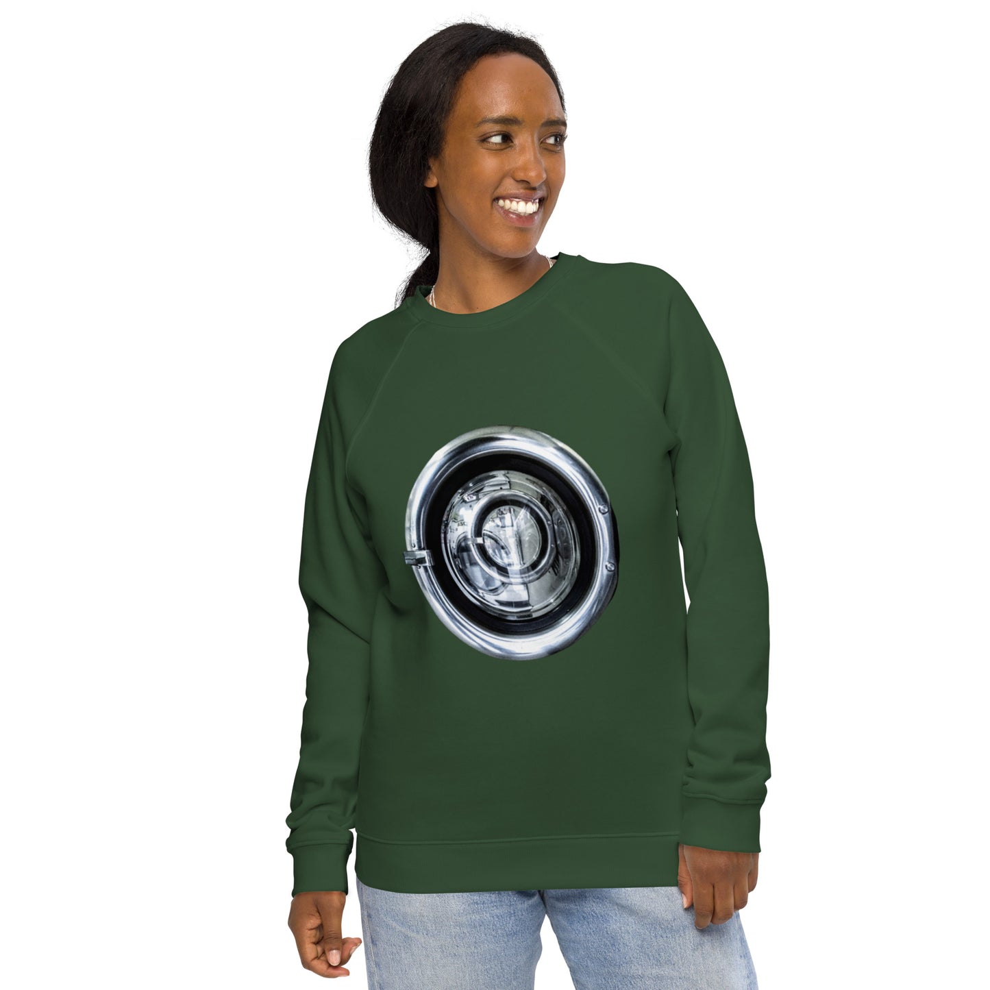 Raglan sweatshirt in unisex organic fabric
