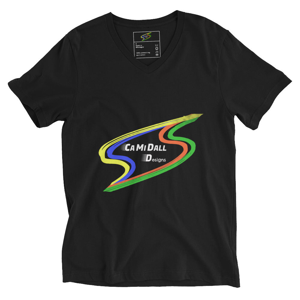 T-shirt unisex a maniche corte con scollo a V - TWIN FLASH